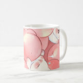 Taza Adorable de Diseño de conejitos fondo rosa Koffiemok (Voorkant rechts)