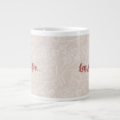 Taza beige con leyenda, Más café Menos problemas Grote Koffiekop (Voorkant)