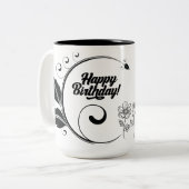 Taza blanca cafe tweekleurige koffiemok (Voorkant links)