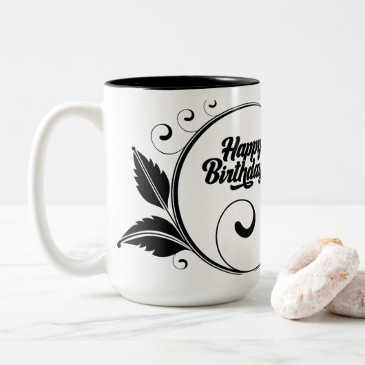 Taza blanca cafe tweekleurige koffiemok (Met donut)