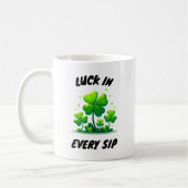 Taza blanca clásica de café diseño trébol koffiemok (Links)