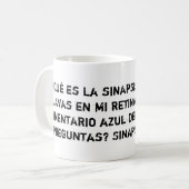 Taza blanca con piropo sanitario sinapsis koffiemok (Voorkant links)