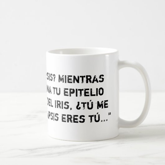 Taza blanca con piropo sanitario sinapsis koffiemok (Rechts)