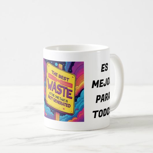 TAZA  BLANCA DE DESAYUNO  CON UN LINDO TEXTO KOFFIEMOK (Voorkant rechts)