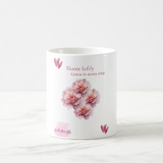 Taza/ Bloom Softly con Peonías Rosadas  Koffiemok