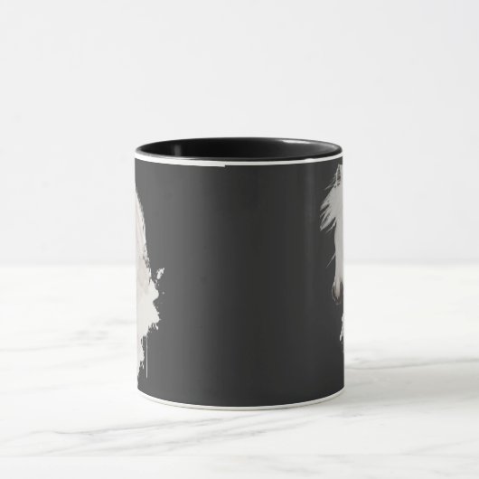 TAZA CABALLO BLANCO CON FONDO NEGRO MOK (Midden)