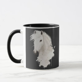 TAZA CABALLO BLANCO CON FONDO NEGRO MOK