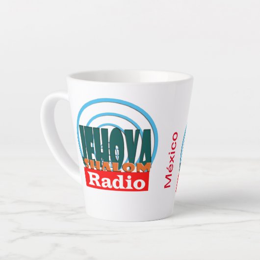 Taza chica café Radio Jehova Shalom México Latte Mok (Linkerhoek)