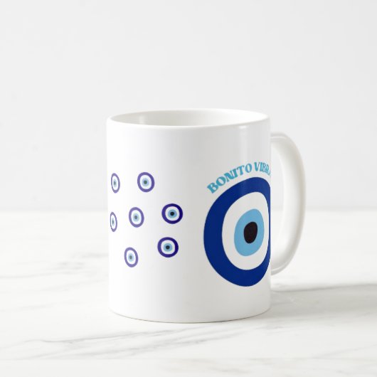 Taza Clásica con Diseño de Ojo Turco Koffiemok (Voorkant rechts)