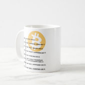 Taza Clasica de Cafe Diseño BitCoin Koffiemok (Voorkant links)