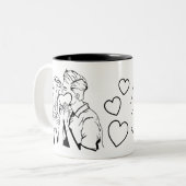 Taza combo,15 oz,cafe tweekleurige koffiemok (Voorkant links)