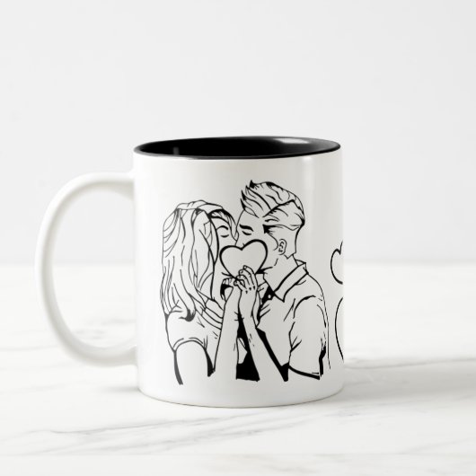 Taza combo,15 oz,cafe tweekleurige koffiemok (Links)