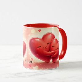 Taza Combo con Diseño de Corazones “My Love” | Reg Mok