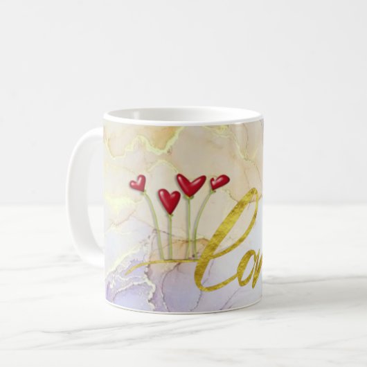 Taza con amor y corazones koffiemok (Voorkant links)