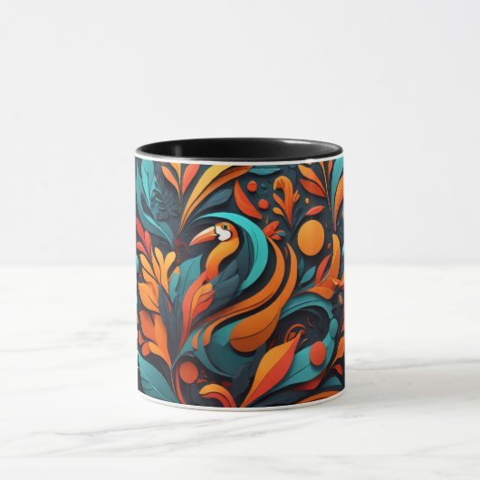 Taza con Arte Simbólico de Biodiversidad Mok (Midden)