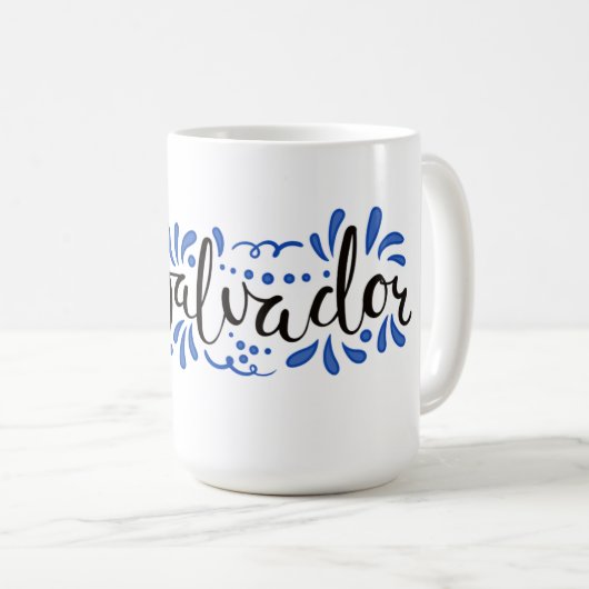 Taza con Diseño de El Salvador Koffiemok (Voorkant rechts)