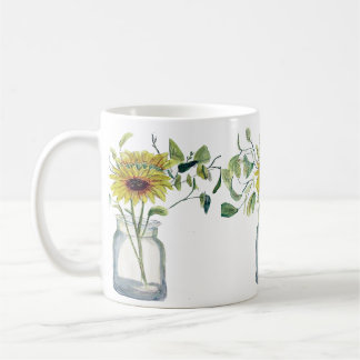 Taza con diseño de florero y margarita koffiemok