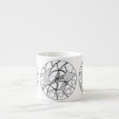 Taza con diseño de flores y mariposa abstracta espresso kop (Voorkant)