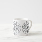 Taza con diseño de flores y mariposa abstracta espresso kop (Voorkant rechts)