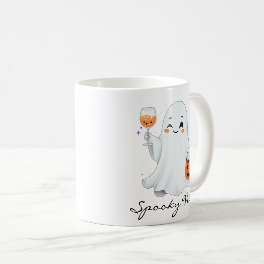 Taza  con Diseño Tierno de Fantasma para Halloween Koffiemok (Voorkant rechts)