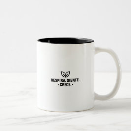 Taza con Frase Inspiradora "Respira, Siente, Cree" Tweekleurige Koffiemok