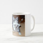Taza con gato rockero tocando guitarra . koffiemok (Voorkant rechts)