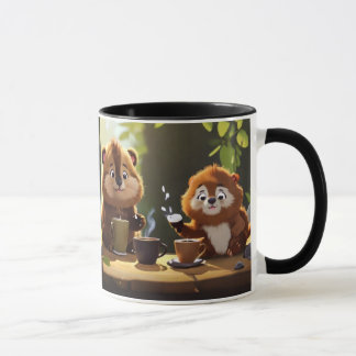 Taza con imágenes de monos tomando café,mugs,diver mok