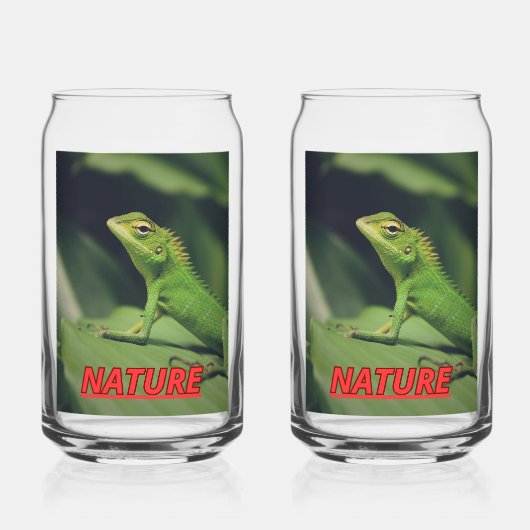 Taza con la foto de una iguana blikvorm glas (Voorkant)