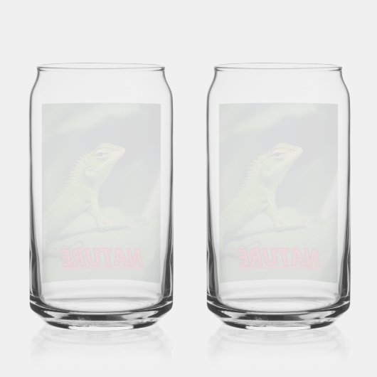 Taza con la foto de una iguana blikvorm glas (Achterkant)