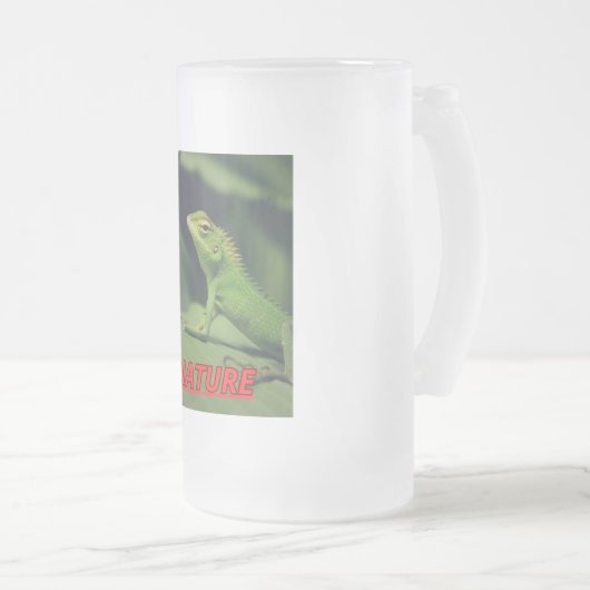 Taza con la foto de una iguana matglas bierpul (Voorkant rechts)