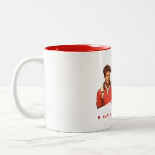 Taza con oracion a Carlo Acutis Tweekleurige Koffiemok (Links)
