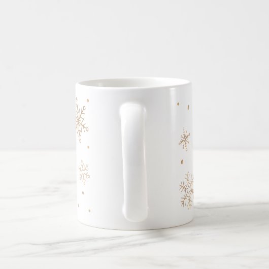 Taza copos de nieve dorados koffiemok (Handvat)