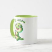 Taza Cumpleaños Cocodrilo Kawaii con Helado Mok (Voorkant links)