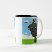 Taza. Cute cat. Clothesline Tweekleurige Koffiemok (Voorkant rechts)