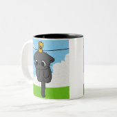 Taza. Cute cat. Clothesline Tweekleurige Koffiemok (Voorkant links)
