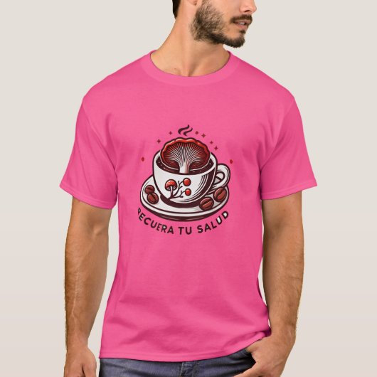 Taza de Caf con Ganoderma retro T-shirt (Voorkant)