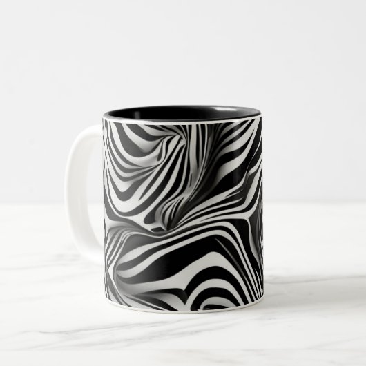 Taza de café clásica diseño de cebra tweekleurige koffiemok (Voorkant links)