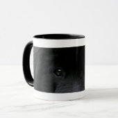 Taza de café con ojos de perro negro mok (Voorkant links)