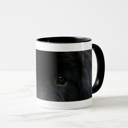 Taza de café con ojos de perro negro mok (Voorkant rechts)
