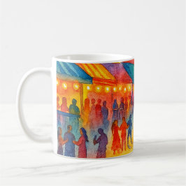 Taza de café fiesta playera en el centro  koffiemok