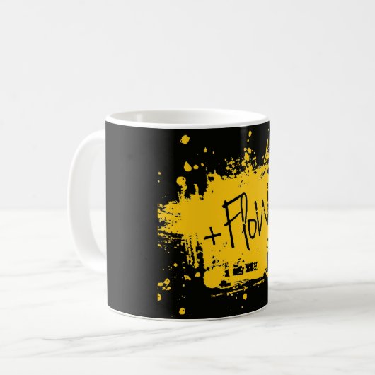 Taza de Cafe +Flow en negro Koffiemok (Voorkant links)