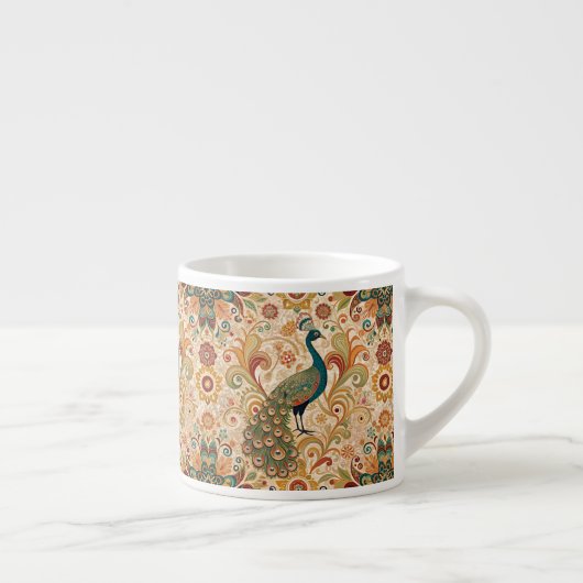 Taza De Café Gigante Peacock Art Morris Style Espresso Kop (Rechts)