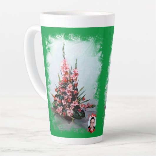 Taza De Café Latte Bodegón de flores Latte Mok (Linkerhoek)