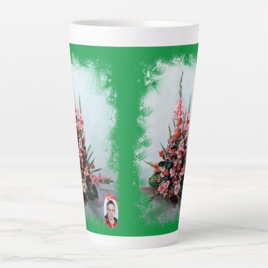 Taza De Café Latte Bodegón de flores Latte Mok (Voorkant)