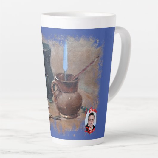 Taza De Café Latte Bodegón Mok (Rechterhoek)