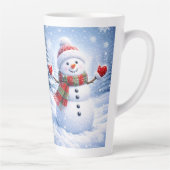Taza de Café Latte con Diseño de Muñeco de Nieve Latte Mok (Rechts)