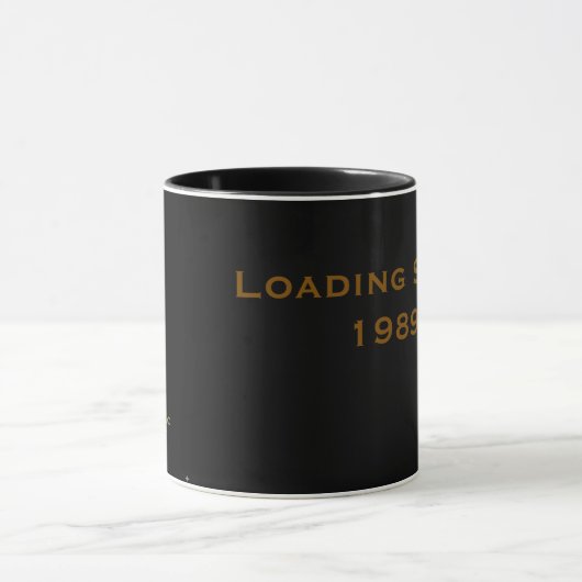 Taza de Café Negra 'Loading Since 1989' Mok (Midden)