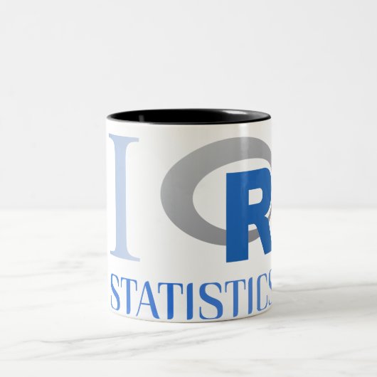 Taza de café o té de I love R Statistics Tweekleurige Koffiemok (Center)