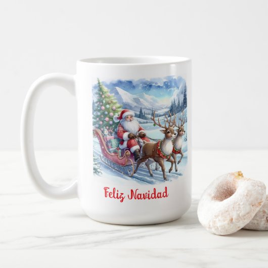 Taza de Café Santa Claus Koffiemok (Met donut)