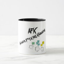Taza de Cerámica Negra Mate 'AFK' (Always F*cking